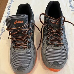 Asics Gel Venture 6 Shoes Men’s Sz 9.5 Gray Black Orange Trail Running